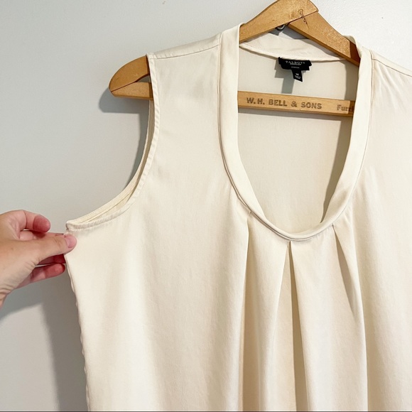 Talbots Cream Silk Pleated Tank Blouse Size 14 - Picture 4 of 6